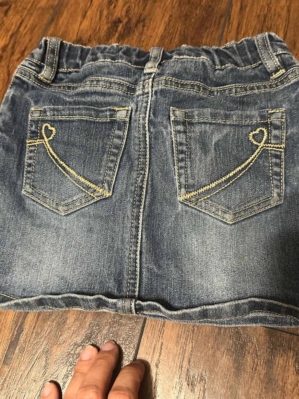 The Children's Place Blue Denim Mini Skirt with Heart & Star Rhinestones